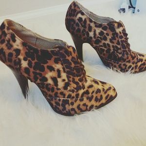 Cheetah Print Booties | Tie Up Leopard Booties