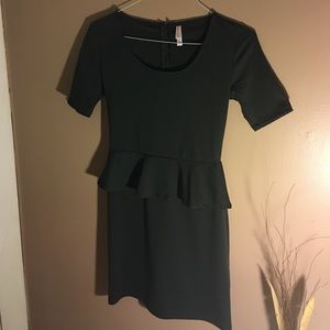 Gray Peplum Dress