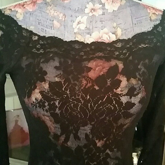 VS black lace long sleeve lingerie dress - Picture 4 of 4