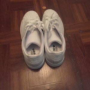 All white addidas size 5.5