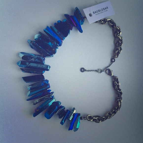 Sold ! Metallic Blue Rock Statement Necklace (New)