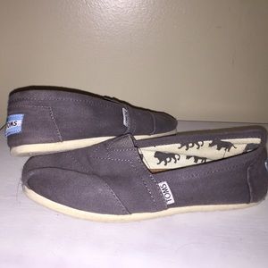 Toms grey slip ons
