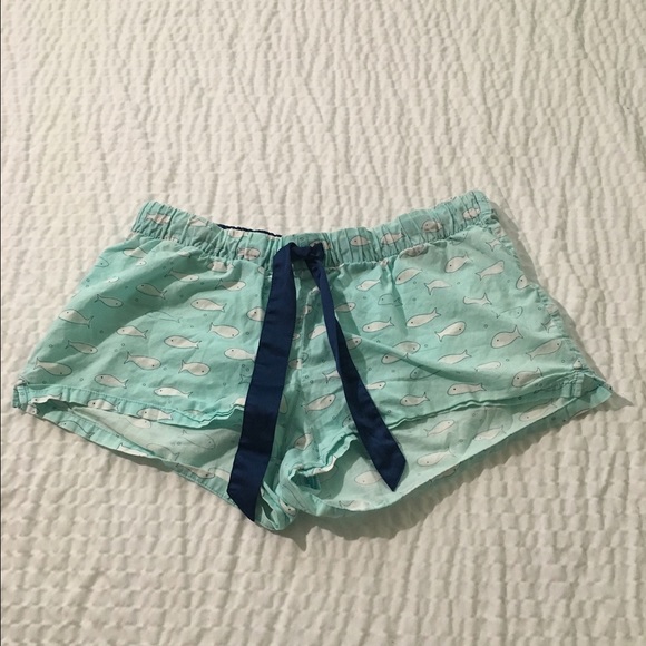 Blue fish printed shorts.