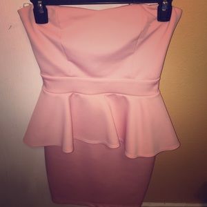 Strapless peplum dress