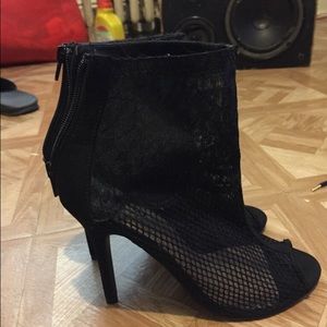 Lace open toe booties