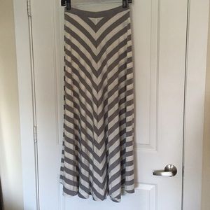 White House Black Market Gray Stripe Maxi
