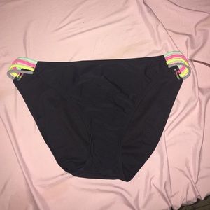 Black bathing suit bottoms with colored sides