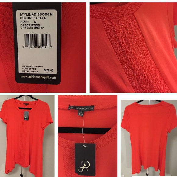 Beautiful size small papaya top with embroidery