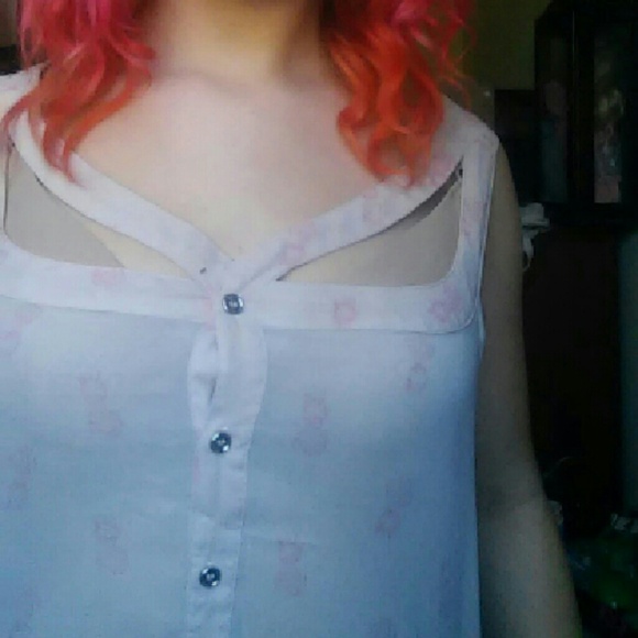 Charlotte Russe sheer pink tank top