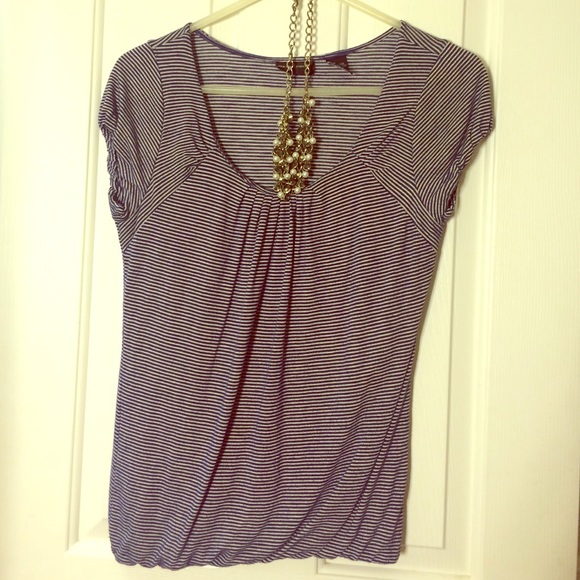 Small New York & Company Navy-White stripe top