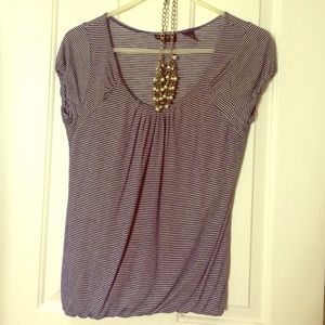 Small New York & Company Navy-White stripe top