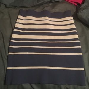 Blue and white BCBG MaxAzria pencil skirt.