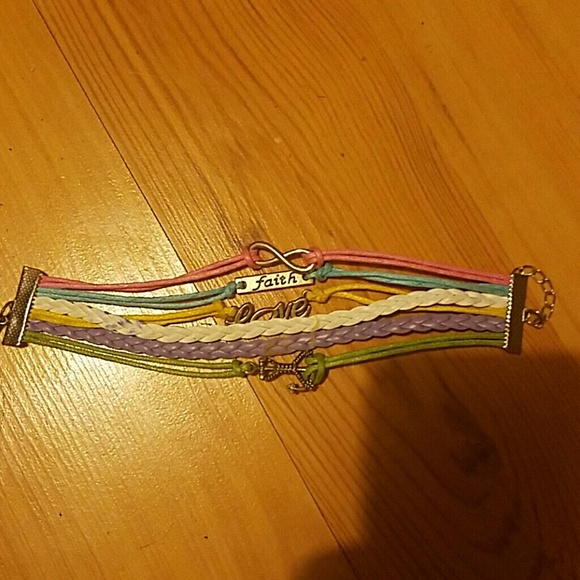 Infinity, faith & anchor bracelet