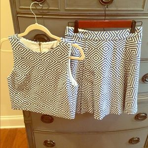 Alice and Olivia crop top and skirt