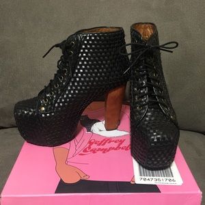 🚫SOLD🚫Jeffrey Campbell Black Leather Weave Litas