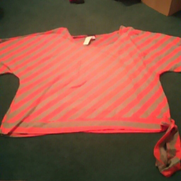Dolman style bright Orange and grey T