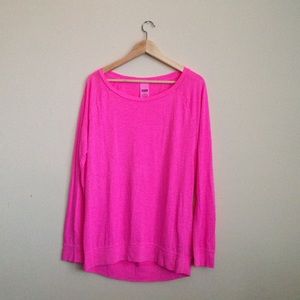 PINK Long Sleeve Oversized Top