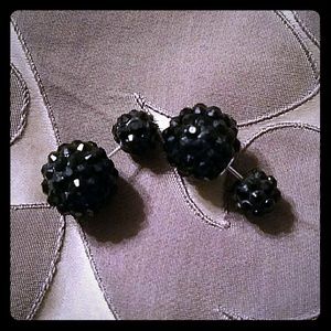 Black Double Sided Earrings