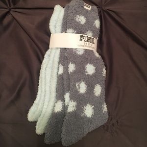 PINK Knee-high fuzzy socks