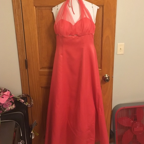 Peach floor length dress