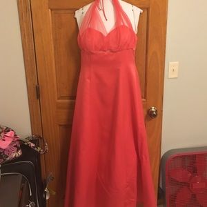 Peach floor length dress