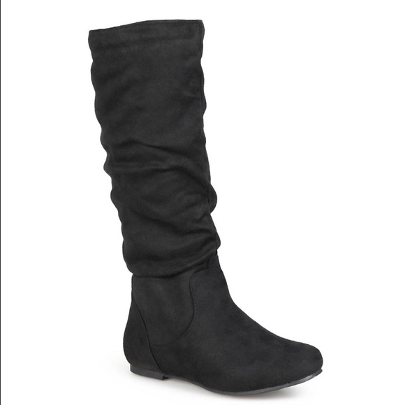 ISO black knee high slouch boot