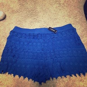 EXPRESS SHORTS!!! NWT!! Super girly!! Bright blue