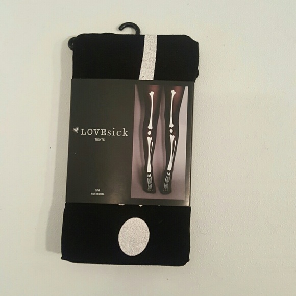 Lovesick Skeleton Halloween Tights