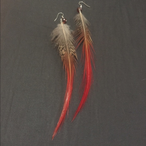 Long Boho Chic Feather Earrings