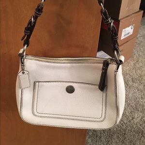 White Leather Coach Purse & Bonus matching wallet