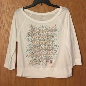White Aerie 3/4 Sleeve Shirt