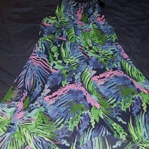 Tropical Print chiffon dress