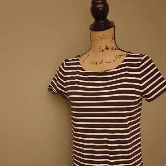 Striped navy and white LOFT dress