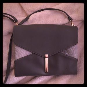Gray cross body purse