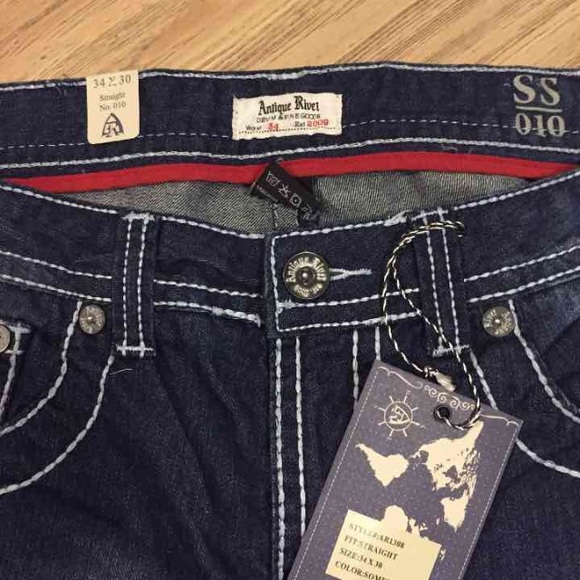 NWT Antique rivet Mens 34"x 30" jeans- 2 pair - Picture 4 of 4