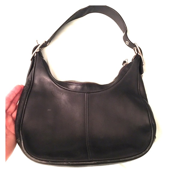 Authentic Black Leather Coach Hobo Purse