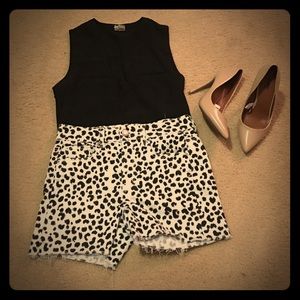 Animal print high-rise shorts