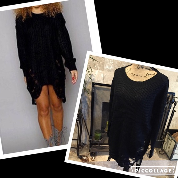 Distressed sweater dress - Picture 2 of 4