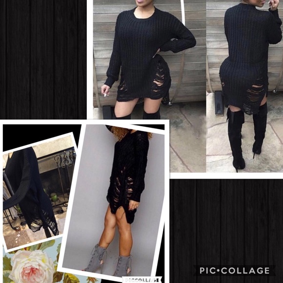 Gypsi's Dresses & Skirts - Distressed sweater dress