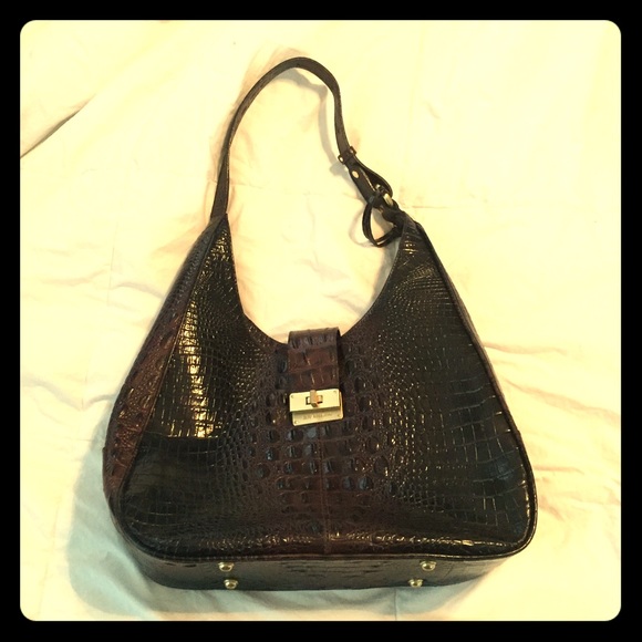 ❌SOLD❌Brahmin brown leather croc bag