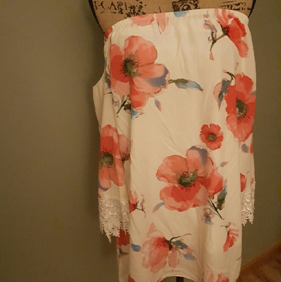 Floral dress with open shoulders