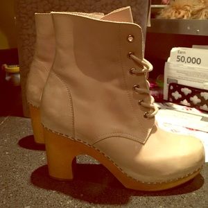 Jeffrey Campbell leather woodies boots
