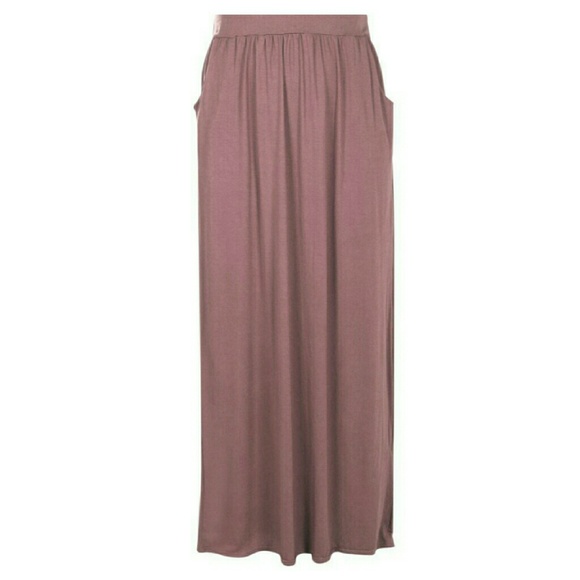 Mocha boohoo plus maxi skirt