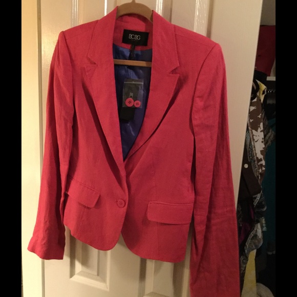 BCBG fitted linen jacket