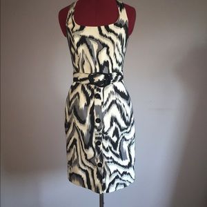 Black and white halter top dress