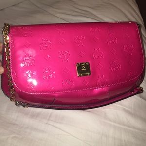 Patent Leather Hotttt Pink MCM Clutch