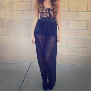 Leopard Dress with Sheer Skirt