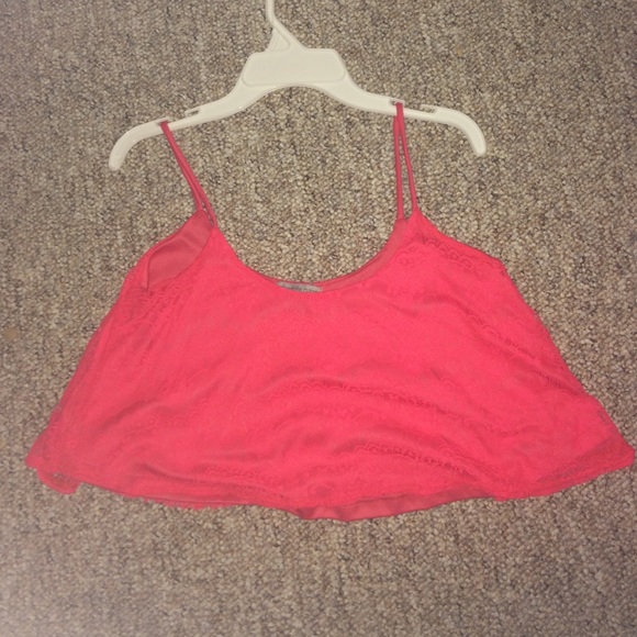 red boho crop top