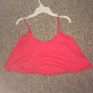 red boho crop top