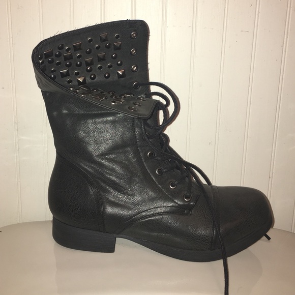 BRAND NEW Black Studded Combat Boots